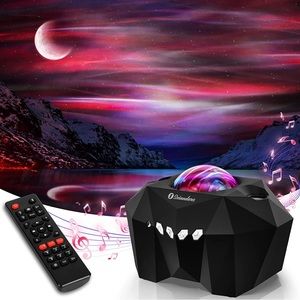 NWT Aurora Lights Star Projector with Remote Control Bluetooth Music Speaker